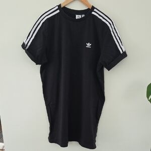 Adidas Black T-shirt Dress with Cuffed Sleeves